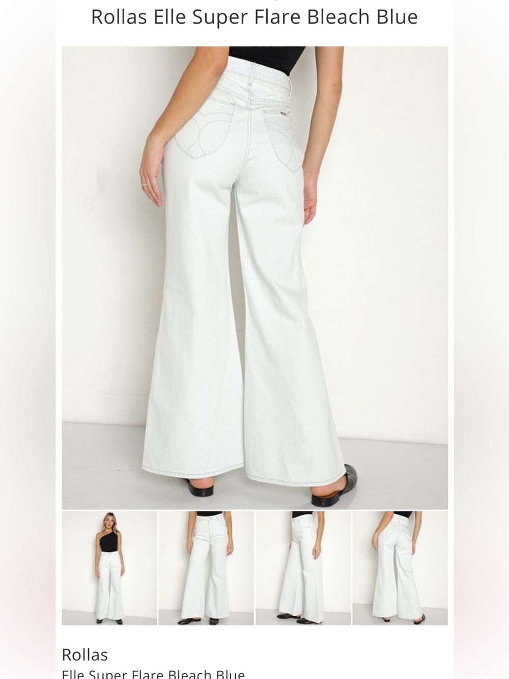 ROLLA'S Elle Super Flare Jeans — Cream - Picture 4 of 4